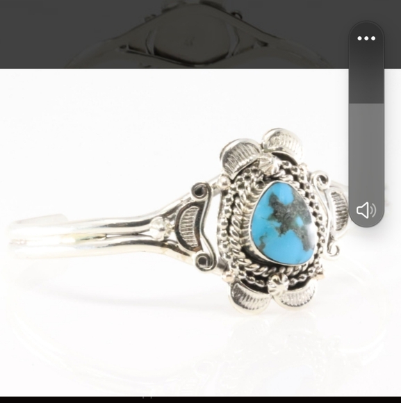 Native American Navajo Turquoise and Sterling Cuff - Picture 3 of 8